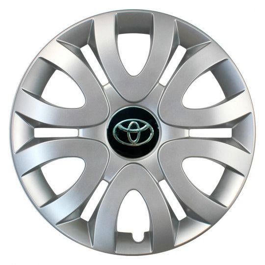 Ковпаки автомобільні SKS 330 R15 з логотипом Toyota 4 шт. Сріблястий