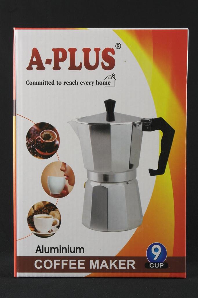 Кофеварка гейзерная алюминий А-плюс 9 чашек (2083) - фото 2 Кофеварка гейзерная алюминий А-плюс 9 чашек (2083) - фото 2