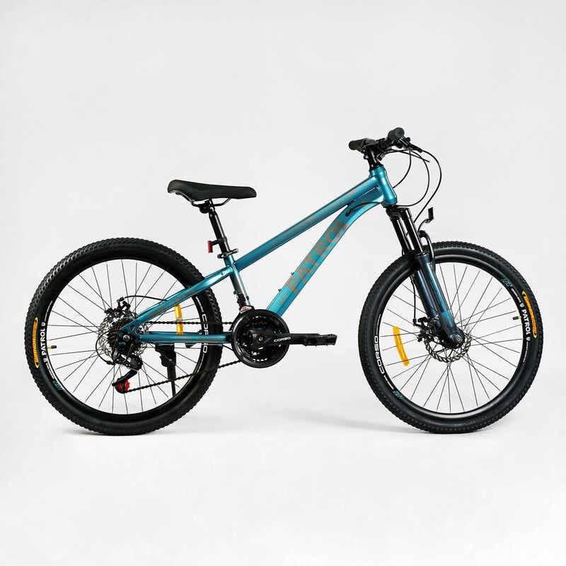 Велосипед спортивный Corso PATROL 24" 21 скорость стальная рама 11 переключатели Sunrun Blue (137759)