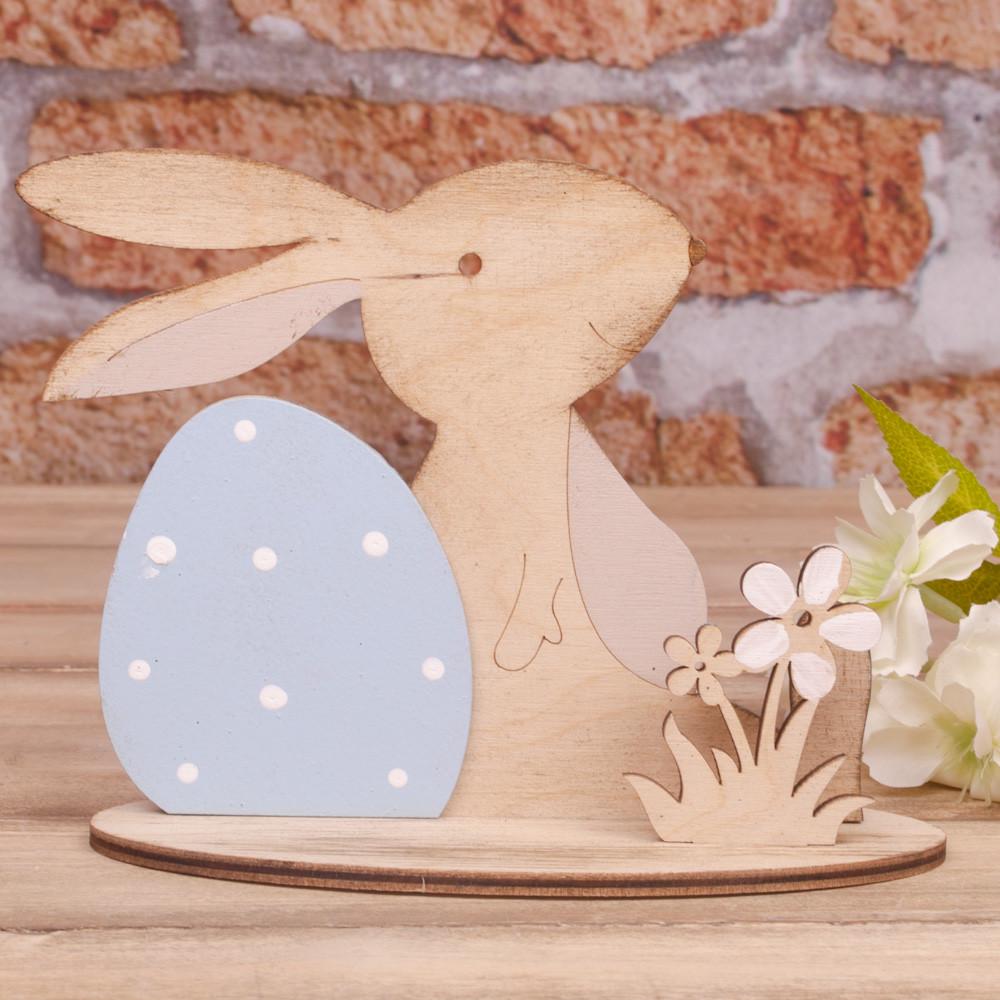 Статуетка Зайчик с пасхальным яйцом и цветами (5099)