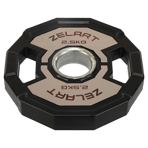 Диски резиновые Zelart TA-4792-2_5 2 Handle с металлической втулкой 2,5 кг Черно-серый (32511263)