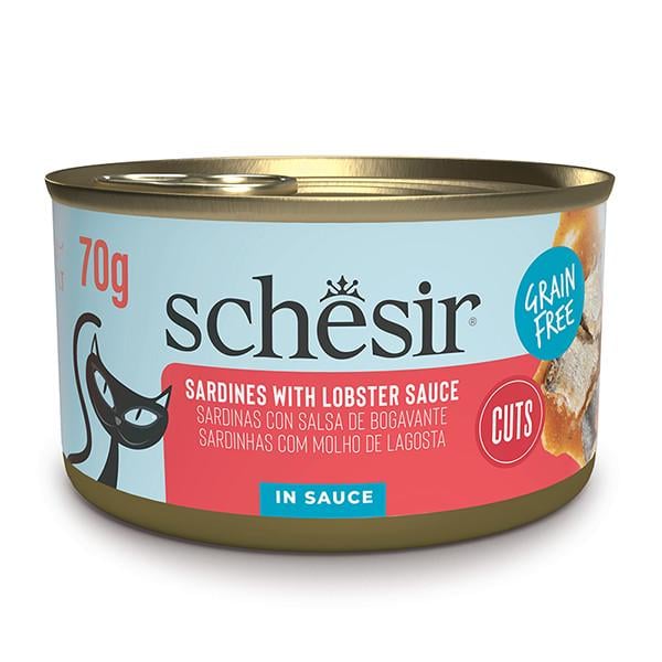Корм беззерновой влажный консервы для кошек Schesir Grill Sardines with Lobster sauce сардина с лобстером в соусе банка 70 г (111203)