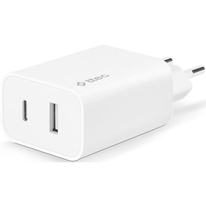 Зарядний пристрій мережевий Ttec SmartCharger Duo USB-C/USB-A 2.4A 12 Вт White (2SCS25B)