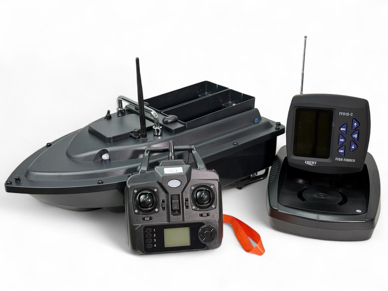 Короповий кораблик Lixada T17 2 бункера GPS автопілот з ехолотом Lucky FF918-C Black