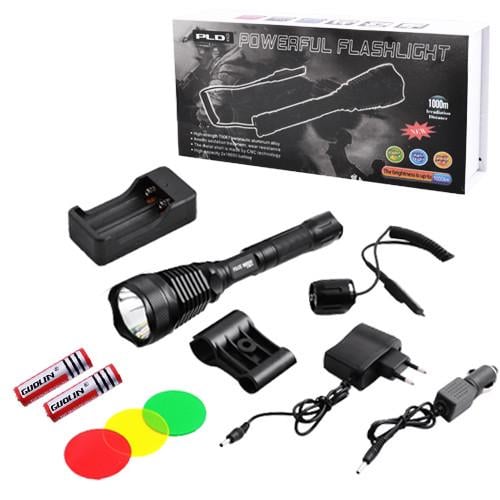 Фонарь под ружье Q2800-T6 выносная кнопка 2х18650 3 фильтра ЗУ 220V/12V Box (2259540060)