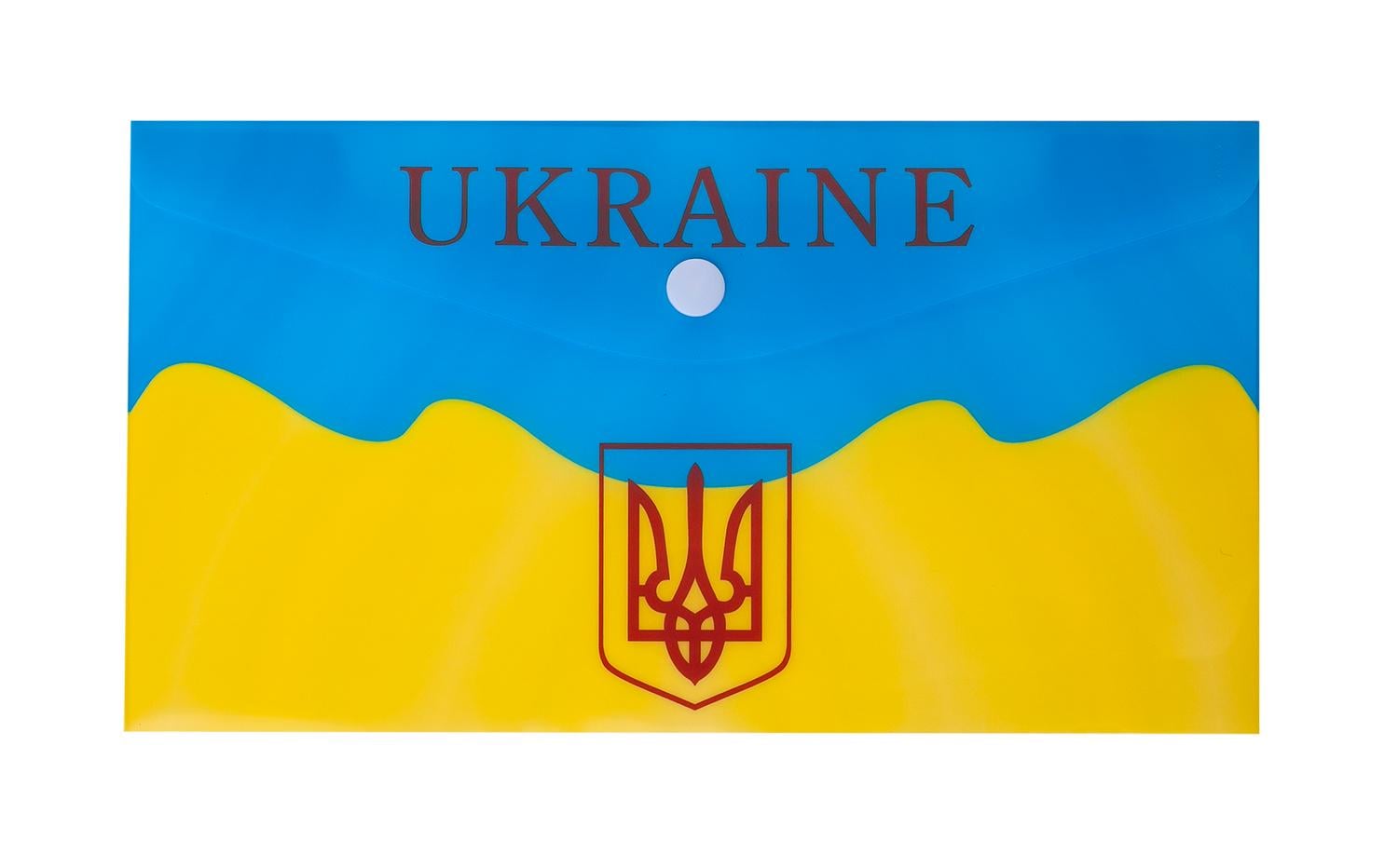 Папка-конверт Buromax Dl Ukraine Arabeski на кнопке 240х130 мм Желтый (BM.3957-08)