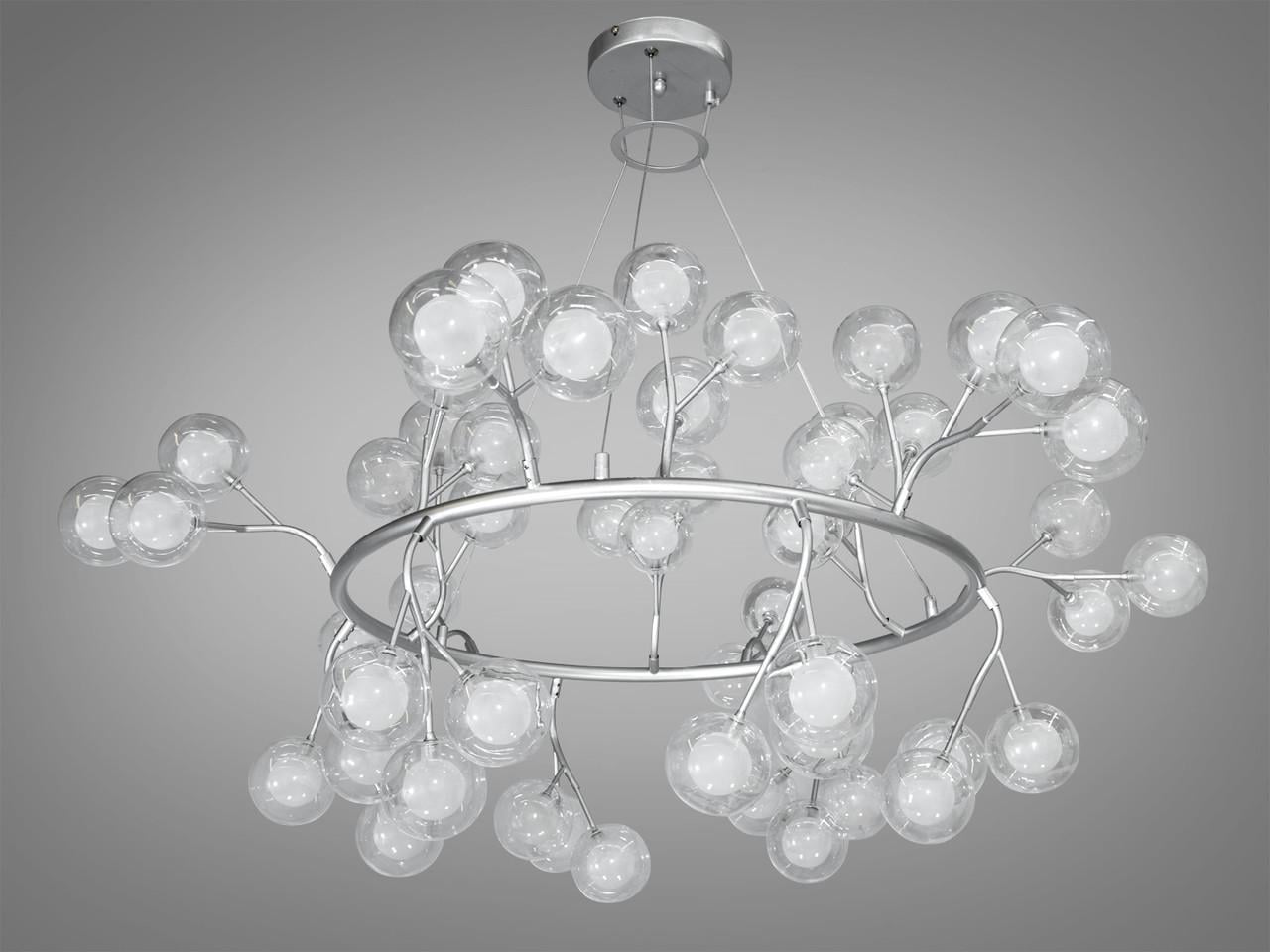 Люстра для холла Y889-54BSL-LS Светлячок 54 лампы Хром сатин (2092850628)