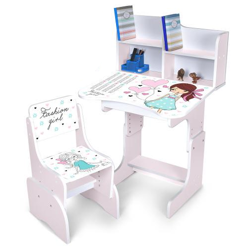 Парта со стульчиком N 2071-8-7 Fashion Girl с таблицей умножения - фото 1 Парта со стульчиком N 2071-8-7 Fashion Girl с таблицей умножения - фото 1