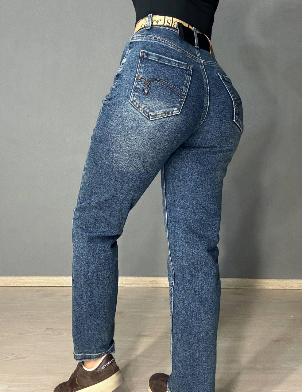 Джинсы женские Dragon 8192 Mom jeans с ремнем р. 32 Синий (5595) - фото 2 Джинсы женские Dragon 8192 Mom jeans с ремнем р. 32 Синий (5595) - фото 2