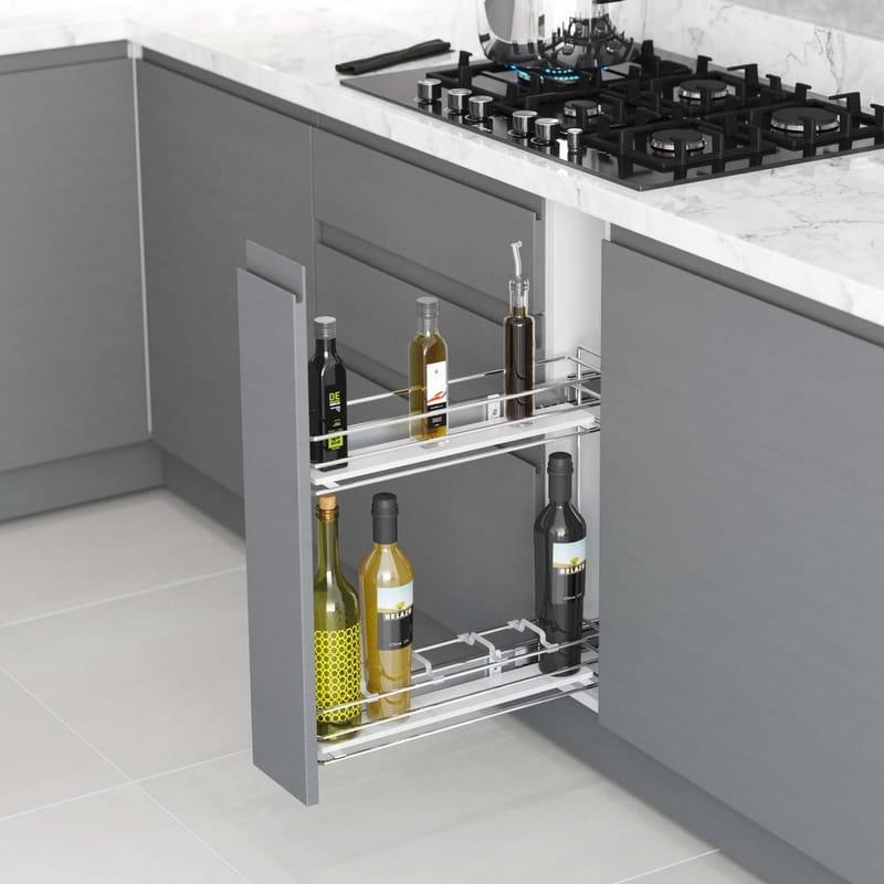 Карго Starax на 2 полиці ліве з напрямними часткового висування Blum 3/4 150 мм Хром (S-2209)