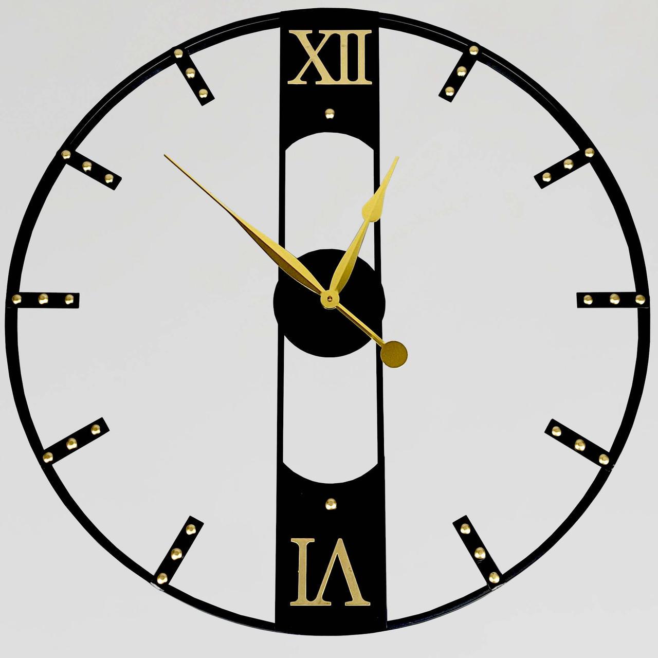 Часы настенные бесшумные OV-0068 80,5 см металлический лофт Черный (2861666963)