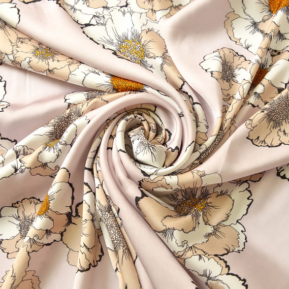 Ткань шелк-сатин IDEIA Armani V-8/1 цветочный вальс 1,5 м Белый (2200004099033)