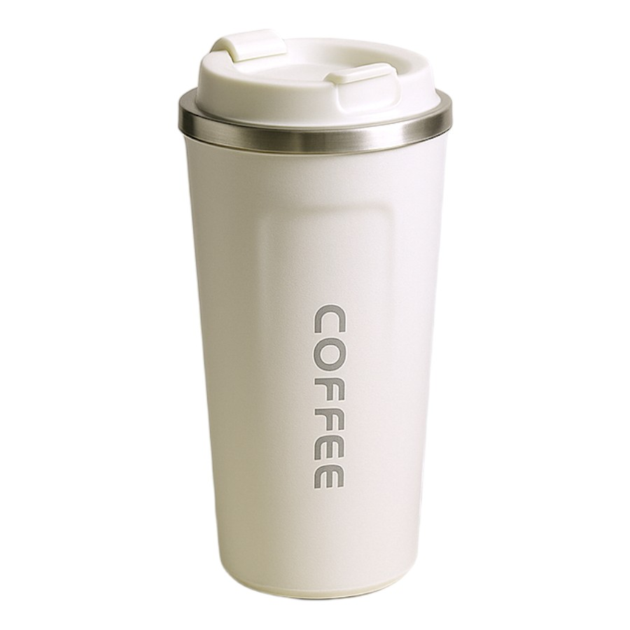 Термочашка для кофе и чая Coffee из нержавеющей стали с крышкой 510 мл Белый