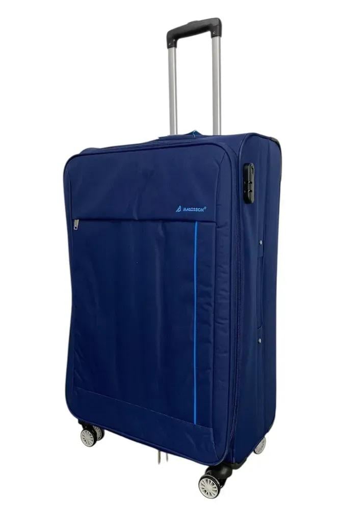 Чемодан тканевый MADISSON 35703 большой 4 колеса Синий (Mt00028)