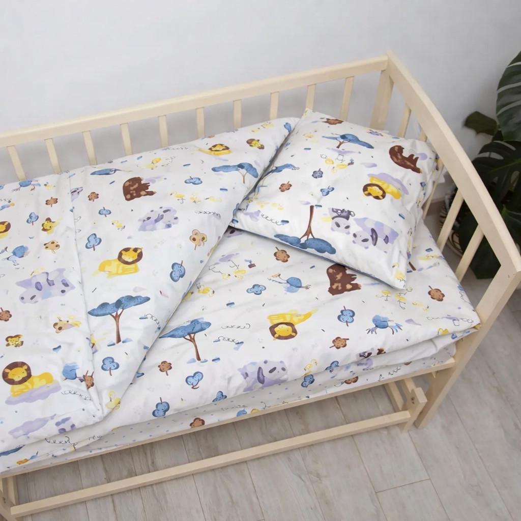 Комплект постельного белья детский Зоопарк из бязи 110х140 см (G-0123/x110)