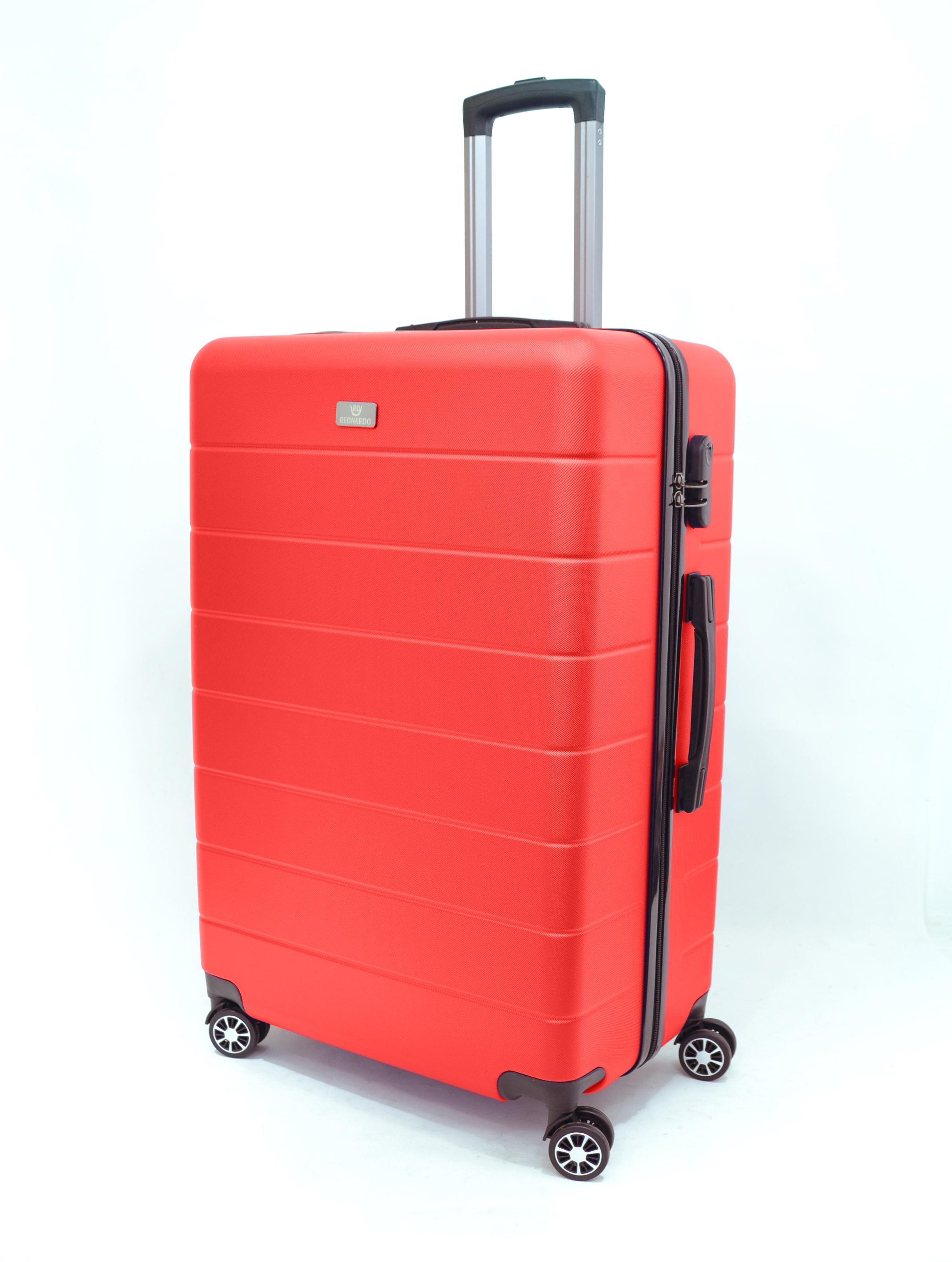 Чемодан дорожный Reonardo 1855 большой пластик L 76х50х30 см 100 л Красный