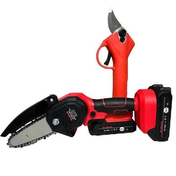 Набор KRAFFTEC секатор аккумуляторный/мини-пилка цепная в кейсе с JS-574 2 АКБ (2397859848) - фото 5 Набор KRAFFTEC секатор аккумуляторный/мини-пилка цепная в кейсе с JS-574 2 АКБ (2397859848) - фото 5