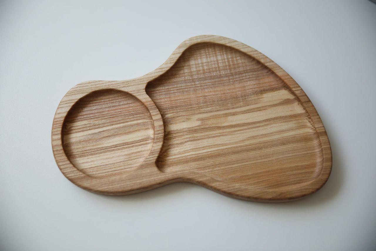 Подставка под чашку К кофе двухсекционная Ясень (WDB-39.1)