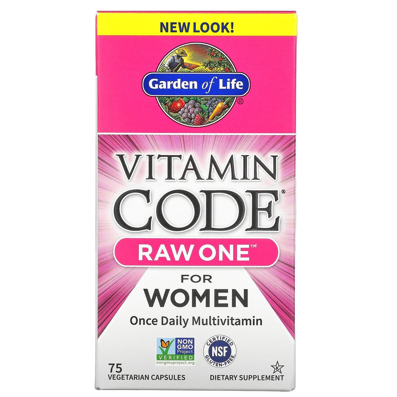 Вітаміни для жінок Garden of Life Vitamin Code Raw One Multi Vitamin for Women 75 капс.