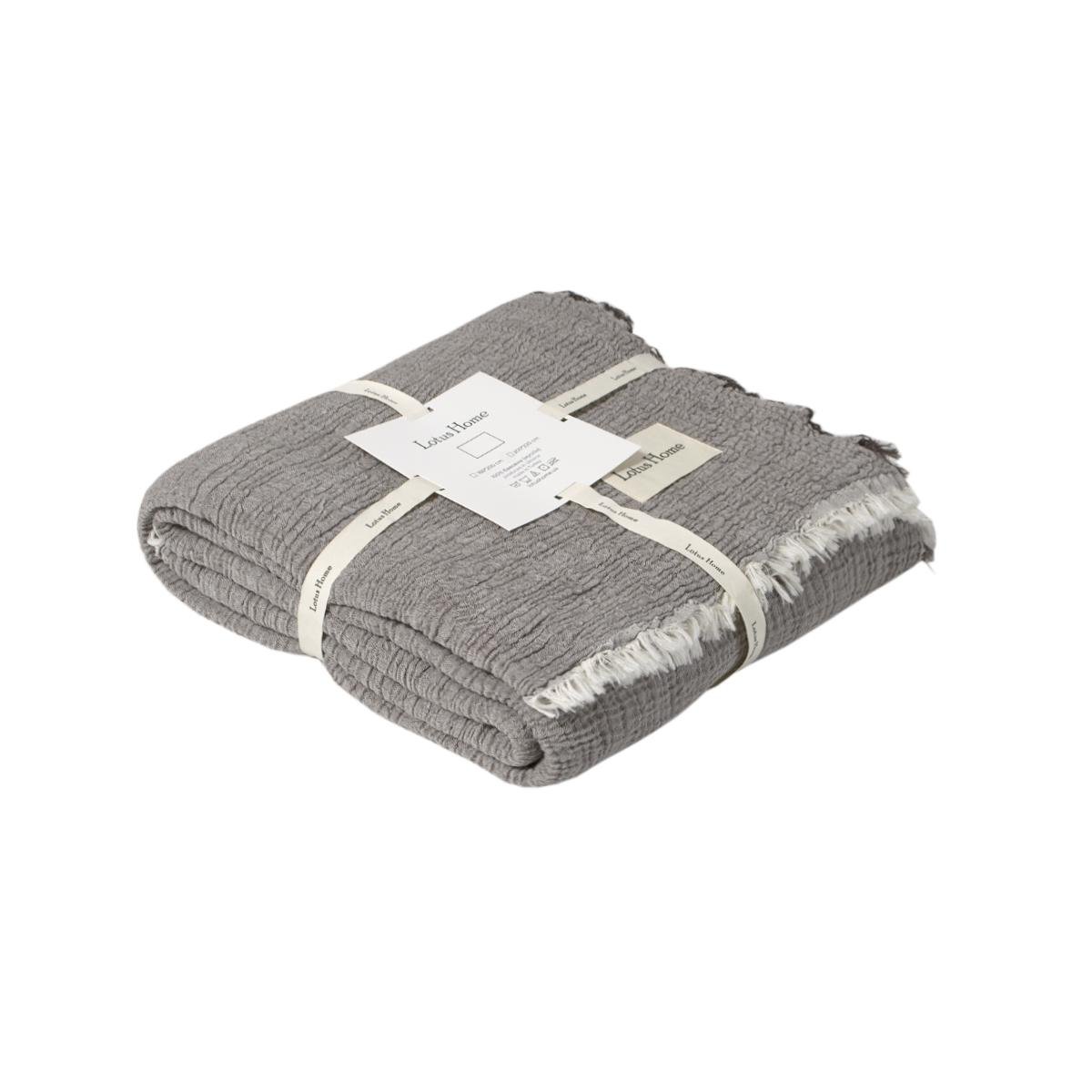 Покрывало Lotus Home Larna Muslin 160x200 см Anthracite (svt-2000022344265) - фото 1 Покрывало Lotus Home Larna Muslin 160x200 см Anthracite (svt-2000022344265) - фото 1