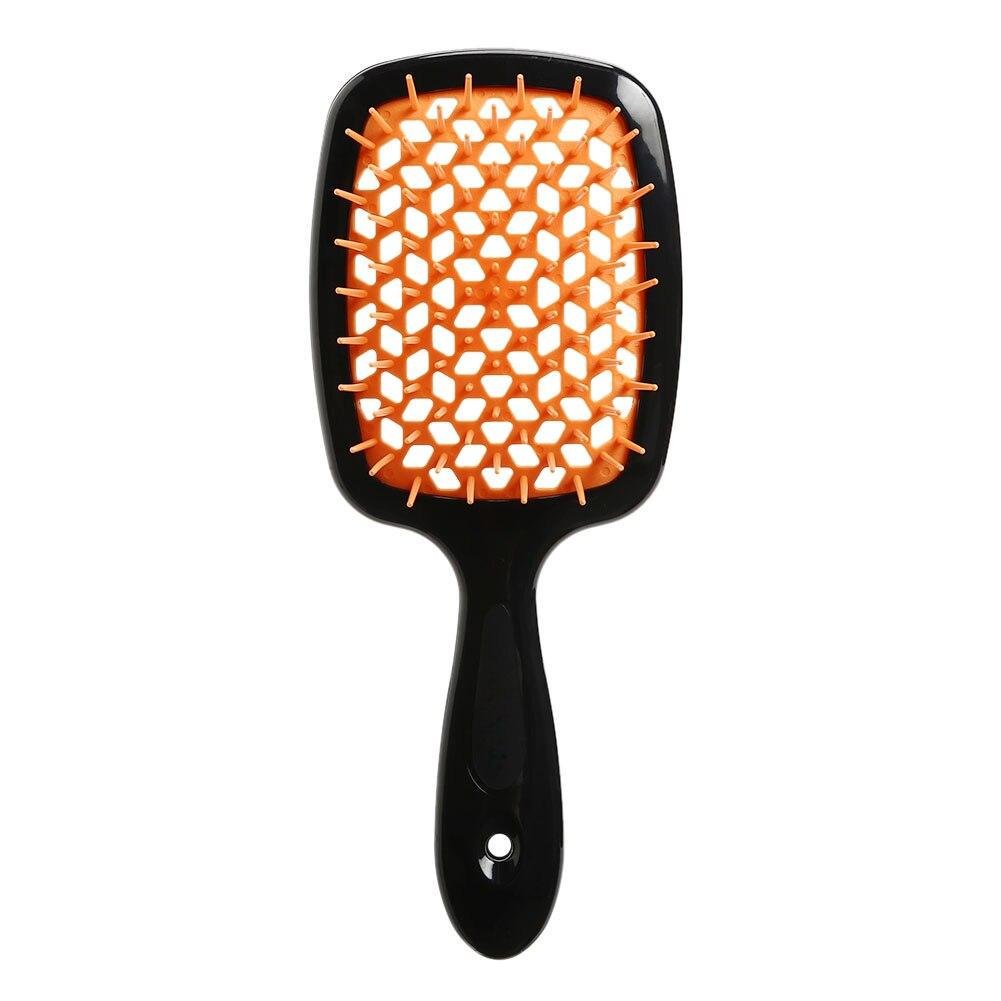 Расческа для волос SuperBrush Plus Hollow Comb Rectangular Hairbrush Черный с желтым - фото 1