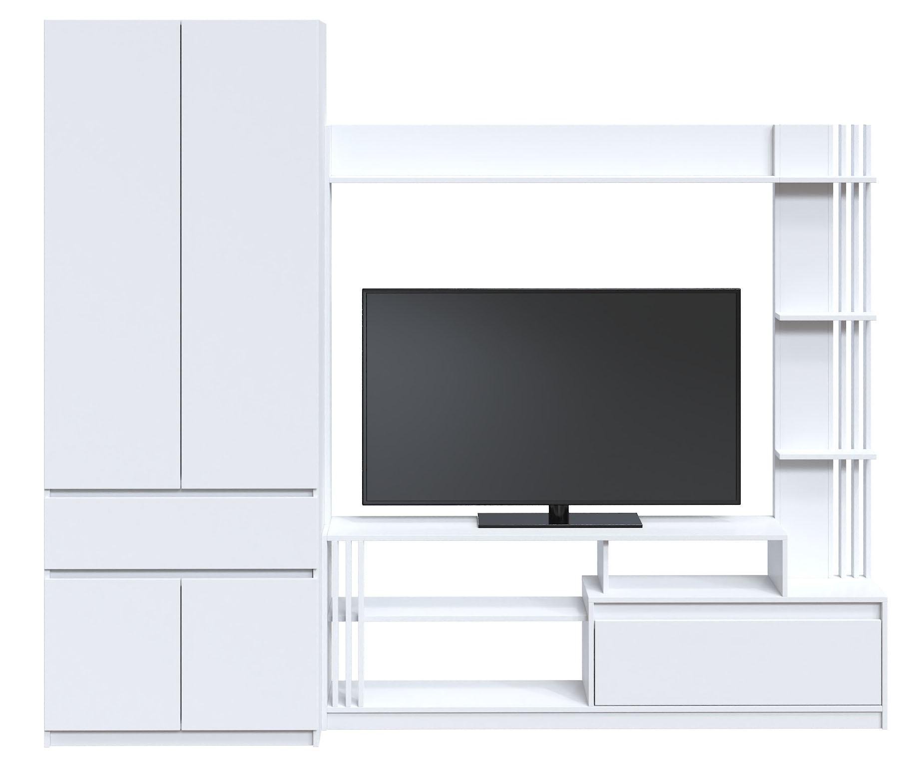 Стенки для гостиной Мастер Форм 30132 Брайт Мастер Форм левосторонняя 2500х520х2000 мм Белый (12041)