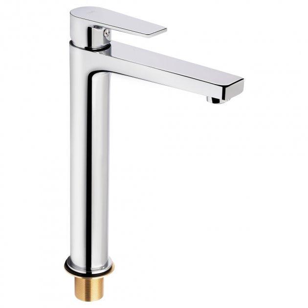 Змішувач Qtap Stenava 9045102FC k35ap для раковини високий вилив Chrome