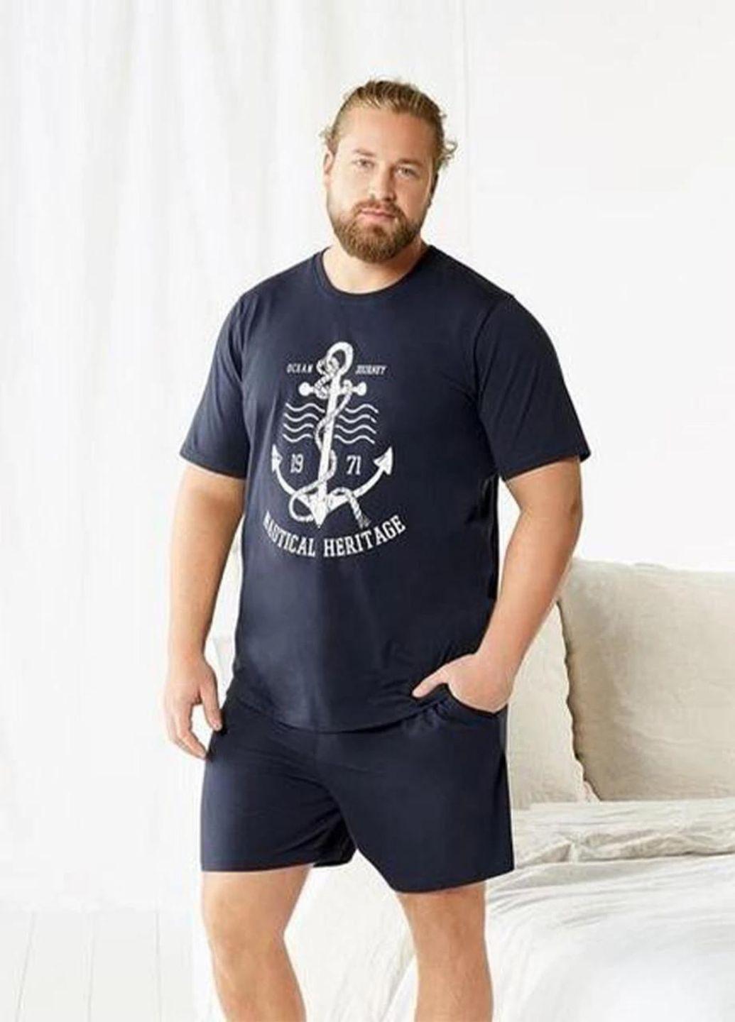 Пижама мужская батал Livergy шорты/футболка хлопок 4XL р. 68-70 (SMB300BS_4XL)