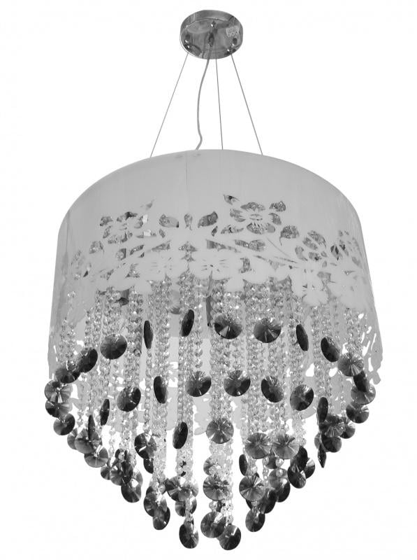 Люстра торт подвесная классическая Brille BR-01 260S/7 BK/BK с абажуром