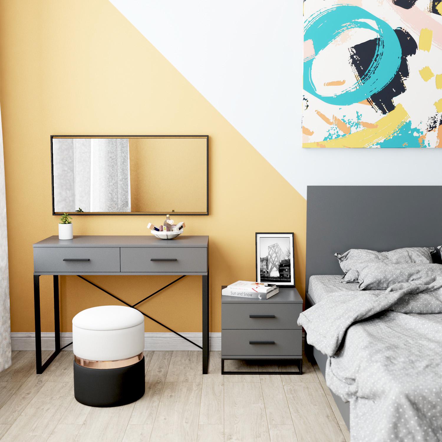 Туалетный столик Asсet 1020x775x425 мм Графит (GAAS13070000030) - фото 2 Туалетный столик Asсet 1020x775x425 мм Графит (GAAS13070000030) - фото 2