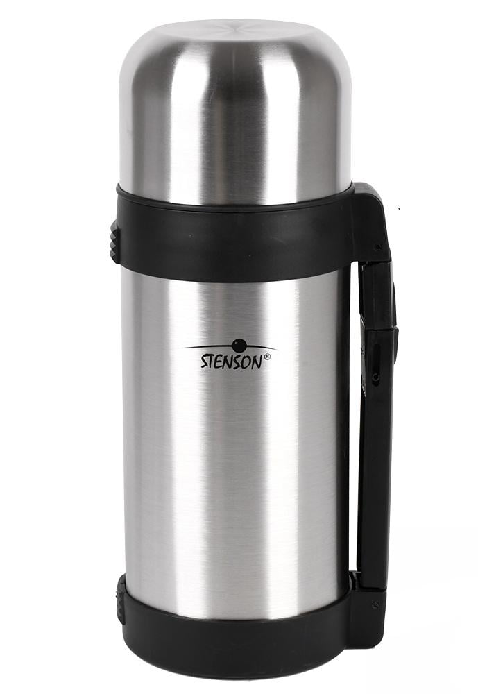 Термос із нержавіючої сталі Stenson з ручкою та помповим механізмом 1,2 л (30518)