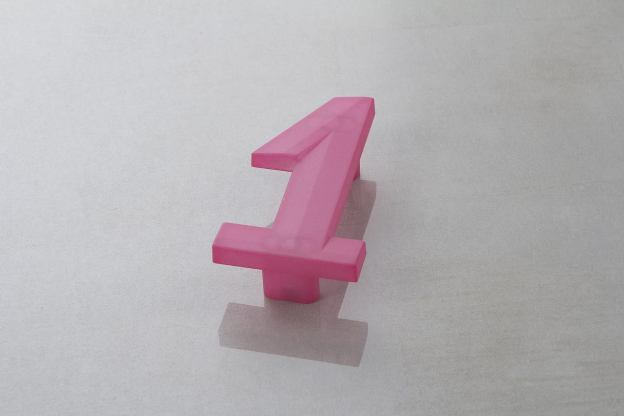 Меблева ручка Poliplast цифра одиниця РП-1 KS0501Q0 Прозорий рожевий (16123)