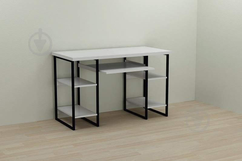 Компьютерный стол Ferrum-decor Тим 75x140x60 черный ДСП Белое 32мм