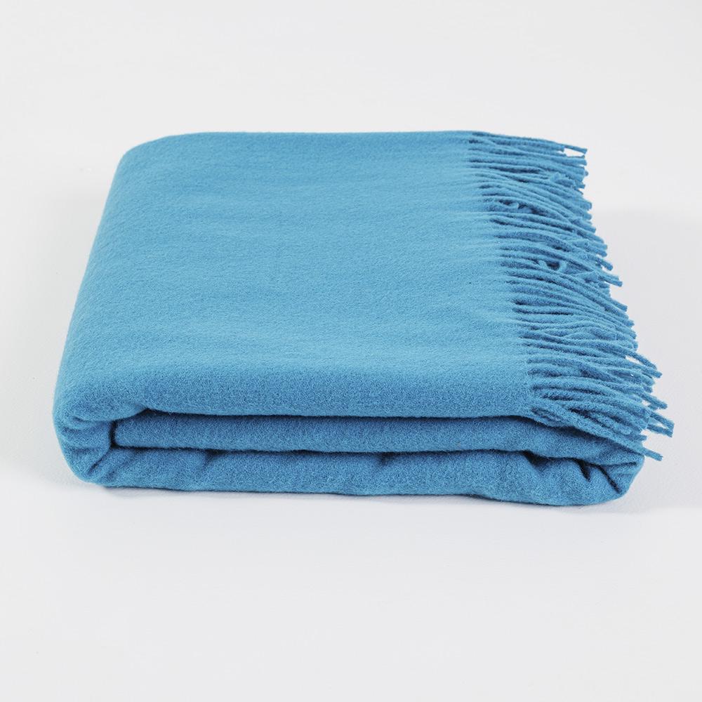 Кашемировый плед-покрывало 140х200 см Голубой