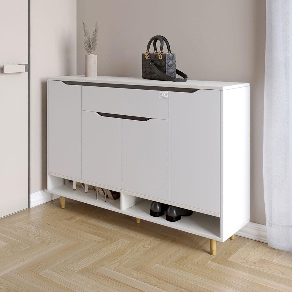 Тумба для обуви в прихожую Lion Салливан Тумба-2 Style Нимфея альба/Бетон (Lion-041131)