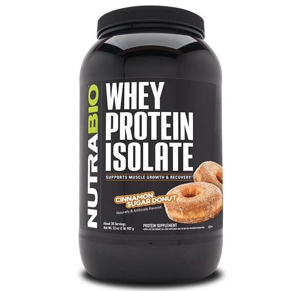 Протеин NutraBio Whey Protein Isolate 907 г 30 порций Cinnamon Sugar Donut (000027246)