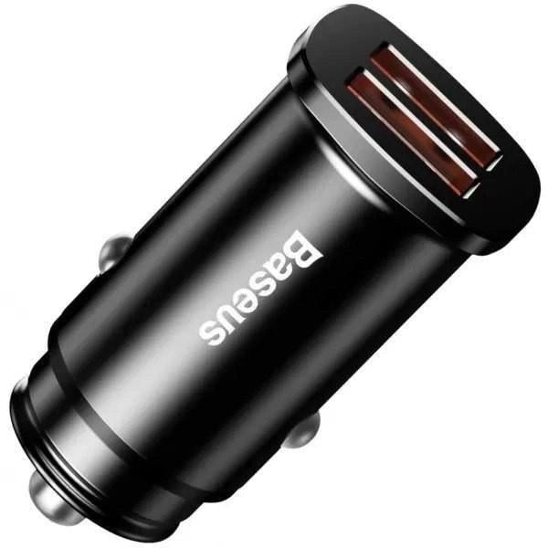 Зарядное устройство для автомобильного Baseus Square Metal 30W с 2 USB-портами (000581269)