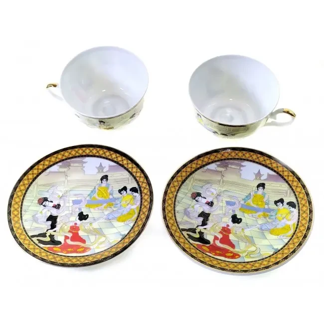 Сервіз порцеляновий танцівниці 2 чашки 210 мл/2 блюдця d-15 см (27322) - фото 3 Сервіз порцеляновий танцівниці 2 чашки 210 мл/2 блюдця d-15 см (27322) - фото 3