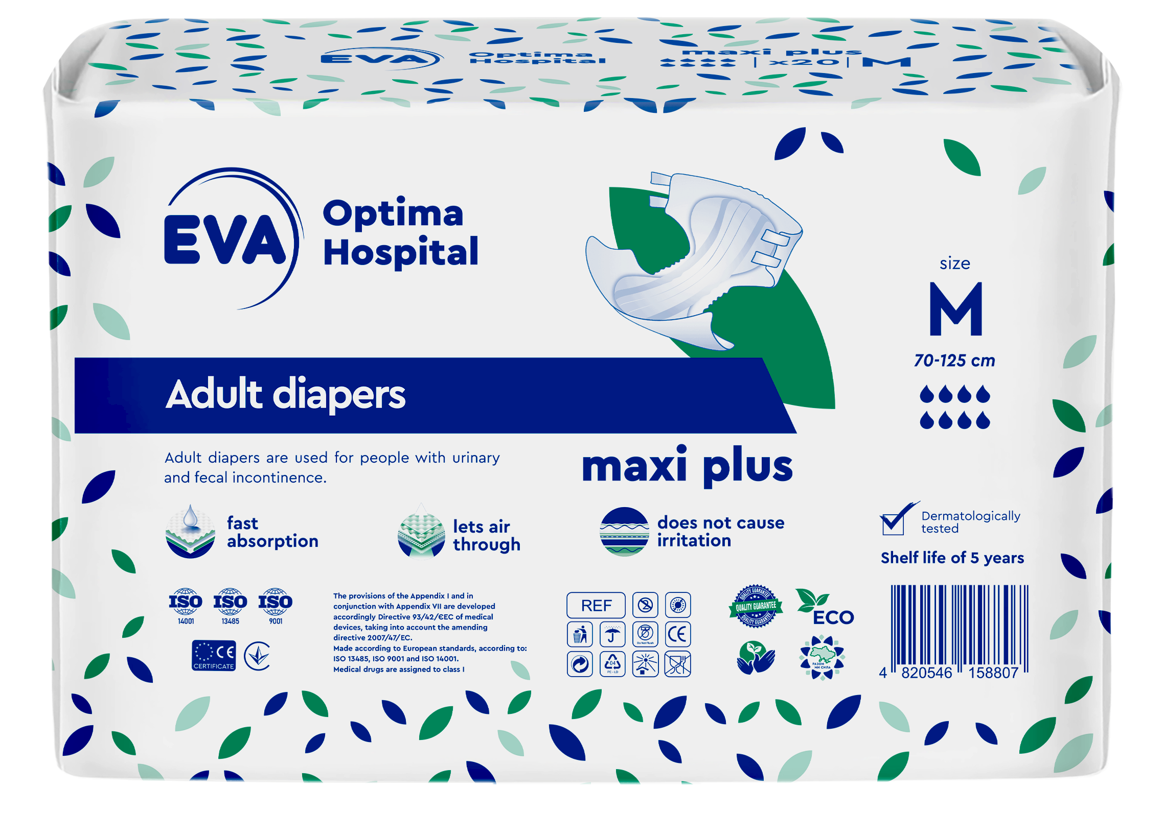 Подгузники для взрослых EVA Optima Hospital Maxi plus M (25660648)
