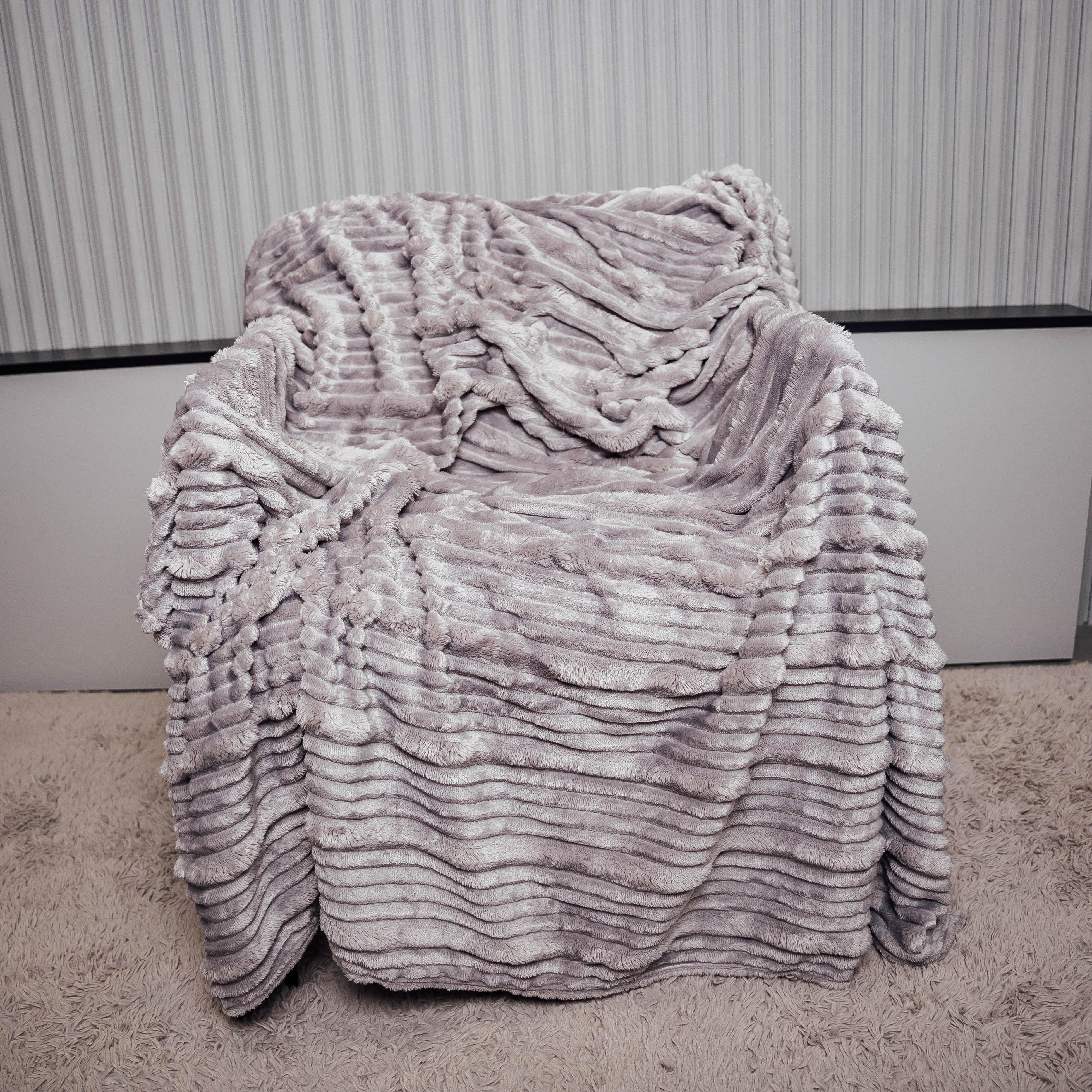 Плед 88125 Мікро обійми двоспальний 180х200 см Світло-сірий (28073_15) - фото 1