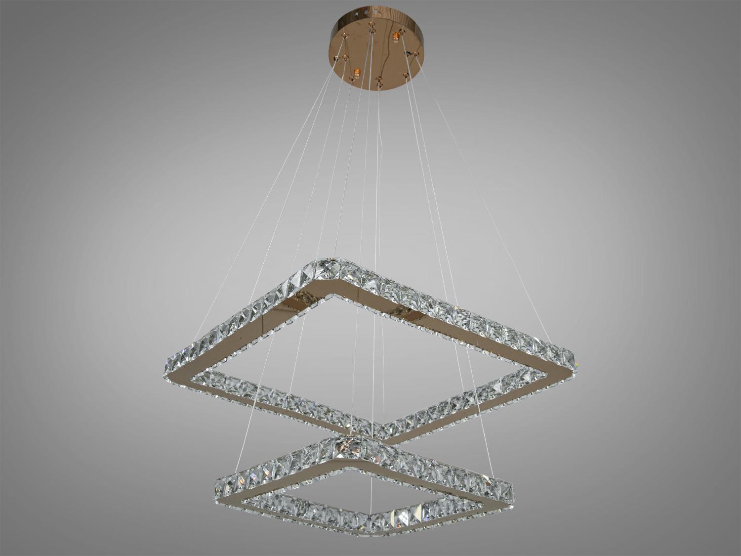 Люстра хрустальная LED с пультом Золотистый (7223-6W/500+340G) - фото 3 Люстра хрустальная LED с пультом Золотистый (7223-6W/500+340G) - фото 3