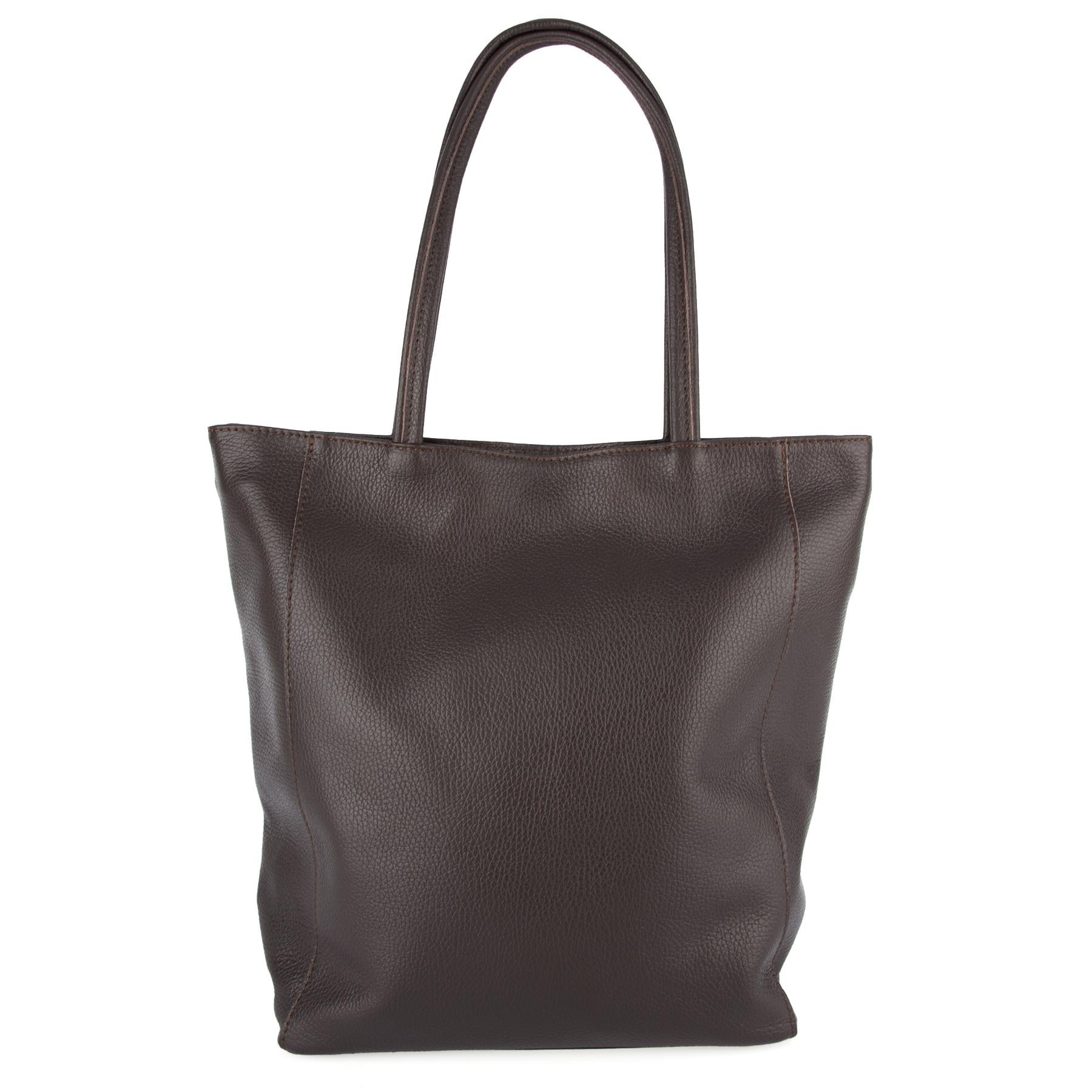 Сумка-шопер женская Virginia Conti 02802_m_2 кожаная с 2 ручками Шоколадный (2320647909)