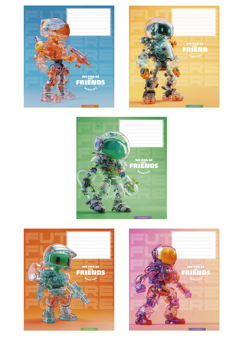 Тетради ученические Школьник We can be best friend в клетку 12 л. 5 шт. (3461 4820006472511)