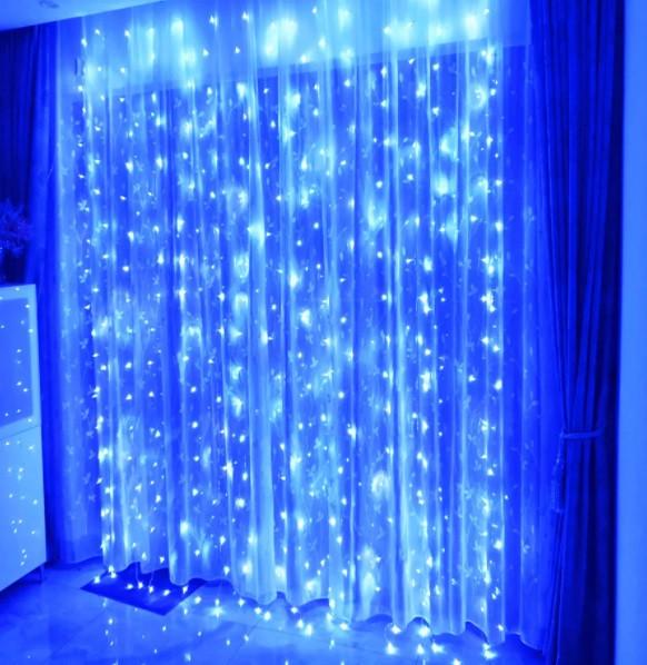 Гірлянда світлодіодна штора 240 лампочок 3х2 м Синій (1518249755) - фото 8 Гірлянда світлодіодна штора 240 лампочок 3х2 м Синій (1518249755) - фото 8