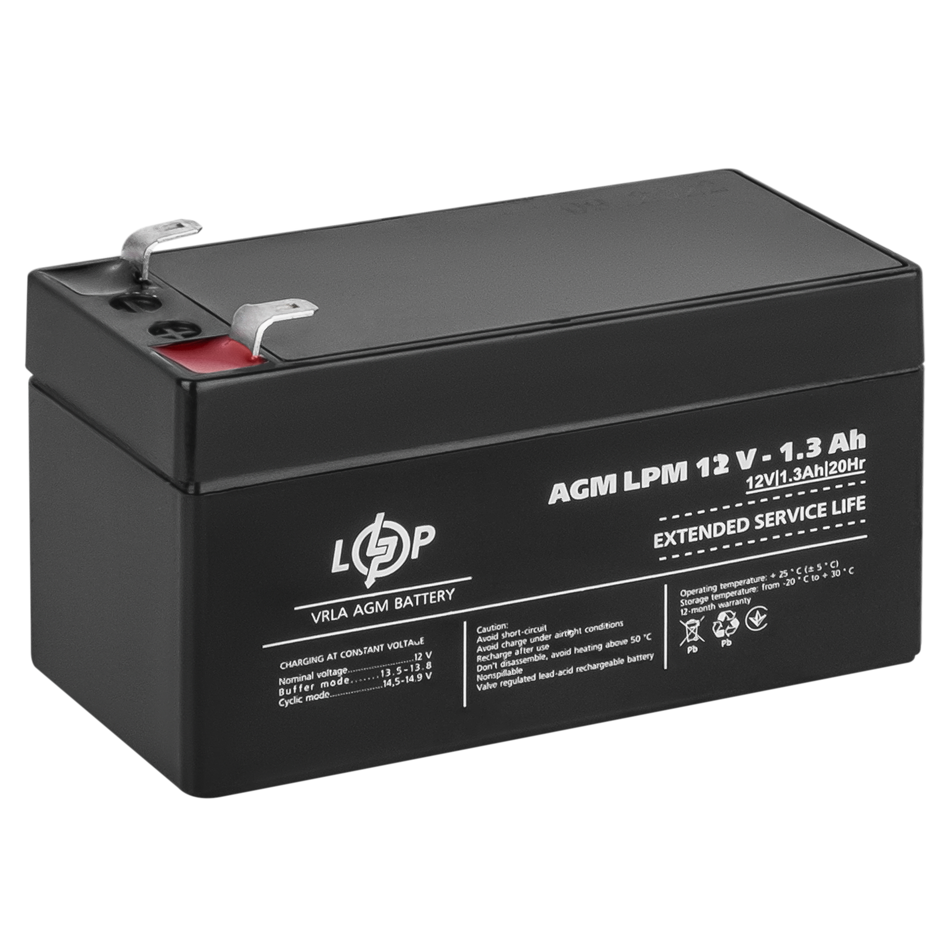 Аккумулятор LogicPower AGM LPM 12V 1,3 Ah (4131) - фото 4