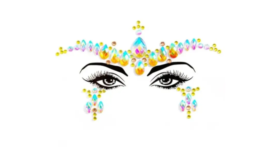 Наклейки стрази на обличчя та тіло для маскараду One size Різнокольоровий (9088/61) Наклейки стрази на обличчя та тіло для маскараду One size Різнокольоровий (9088/61)