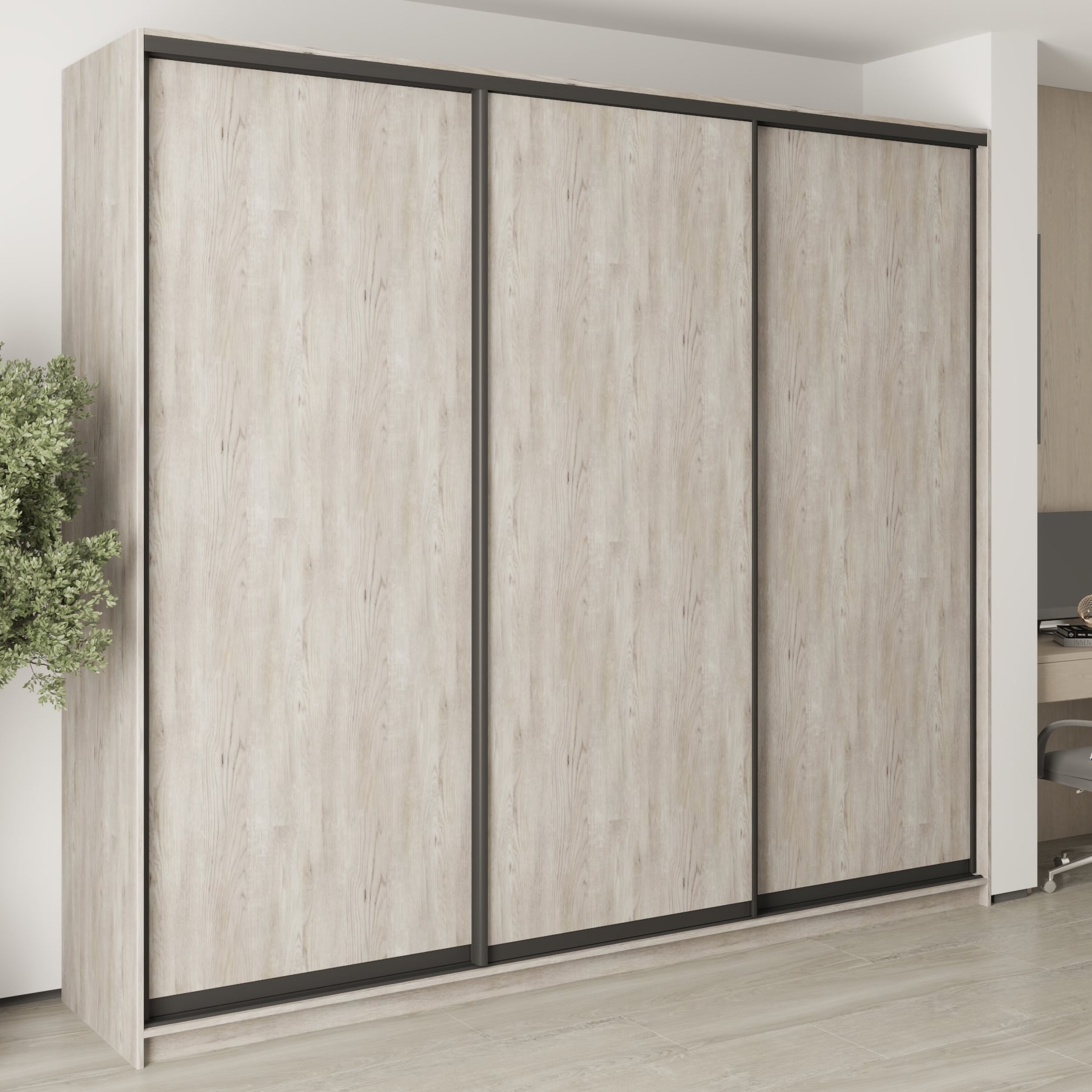 Шкаф-купе трехдверный Mebel Star Комбо BG MBS-9527 270х60х240 см Аляска серый (1009516)