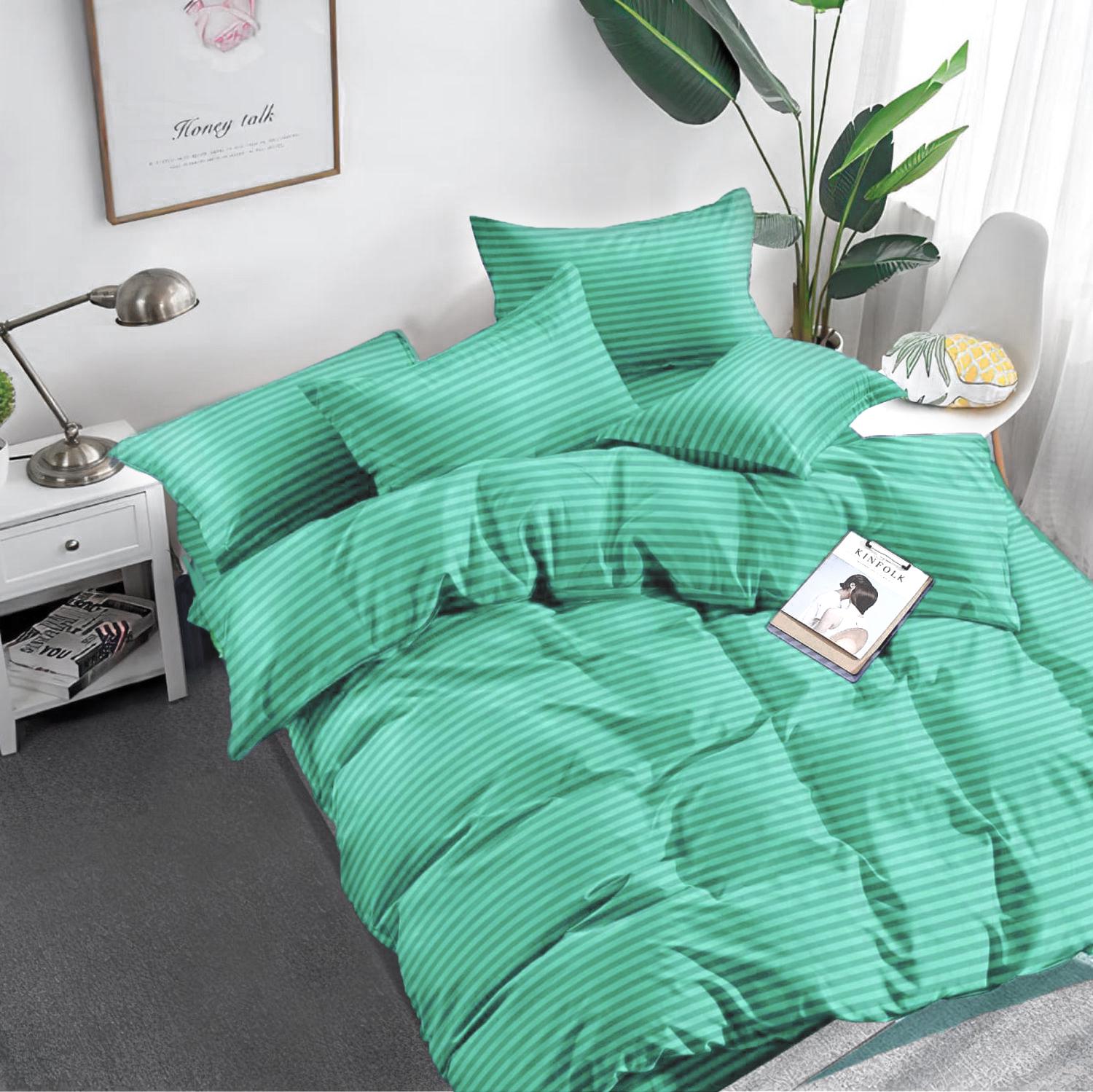 Комплект постільної білизни Страйп Сатин Двуспальний 70x70 см (8232373)