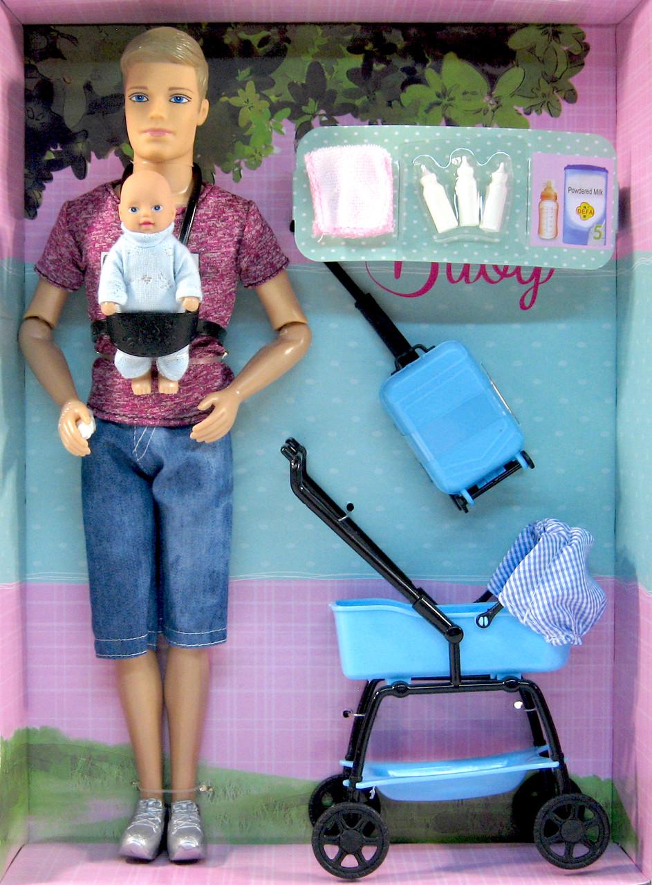 Лялька Defa Kenin 8369 з дитиною та коляскою