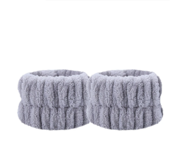 Напульсники для умывания на запястье из мягкой микрофибры 2 шт Серый (370317)